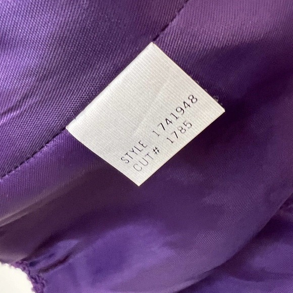 Vintage Susan Bristol Womens Purple Plaid Ornate Button Wool Jacket Size 12 - Picture 6 of 11